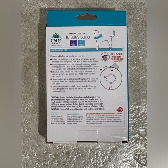 Calm Paws Premium Inflatable Protective Collar for Medium Dogs Neck Size 10”-13” - Picture 4 of 5